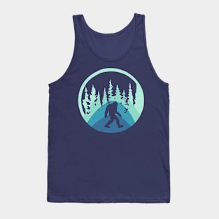 Bigfoot in Teal Forest Tank Top